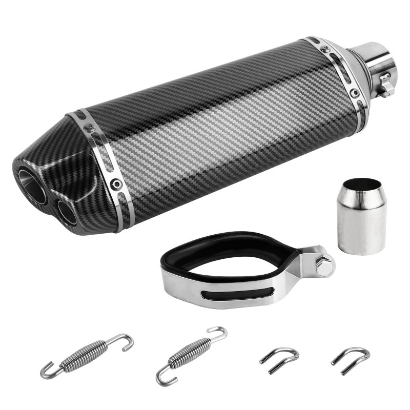 FLYPIG 1.54-2" dual outlet Inlet Slip On Exhaust Muffler Pipe with 39-51mm Diameter Exhaust for Dirt Bike Street/Sport Motorcycles and Scooters ATV - Image 1